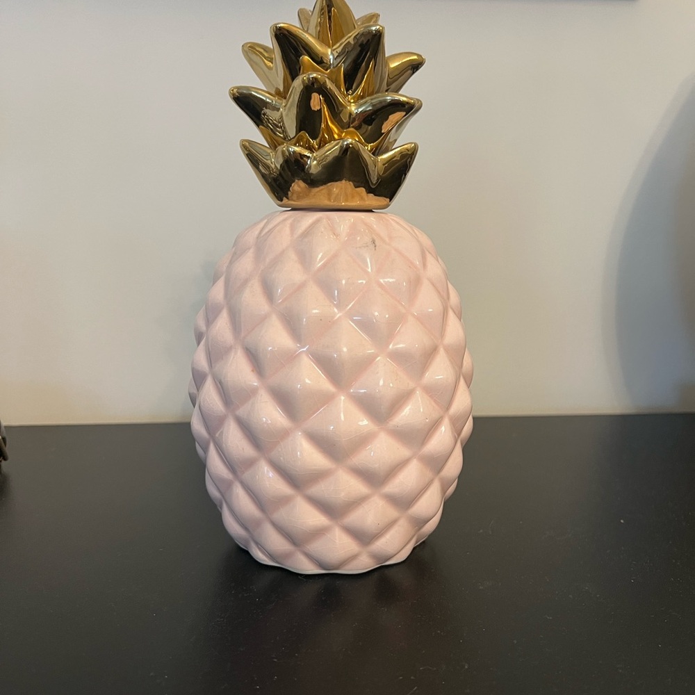 Gold and Pink Pineapple Home Accent